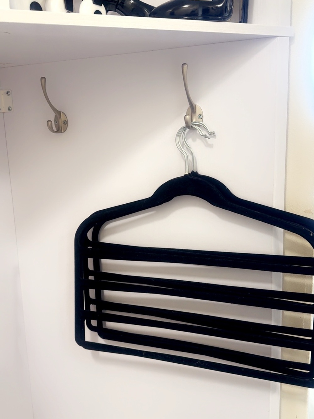 Multi-Tier Black Velvet Non-Slip Pants Hanger - Pack